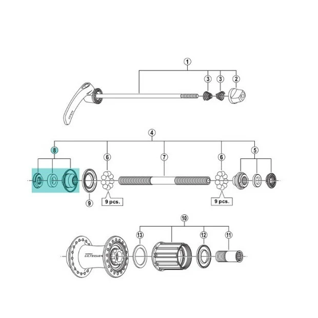 Shimano Cone Gauche Moyeu Arrière Shinamo Ultegra FH-6700 - Y3DV98040 1 Shimano Cone Gauche Moyeu Arrière Shinamo Ultegra FH-6700 - Y3DV98040