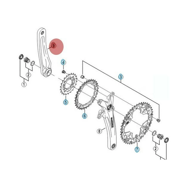 Manivelle Gauche Shimano Acera FC-M391 1 Manivelle Gauche Shimano Acera FC-M391